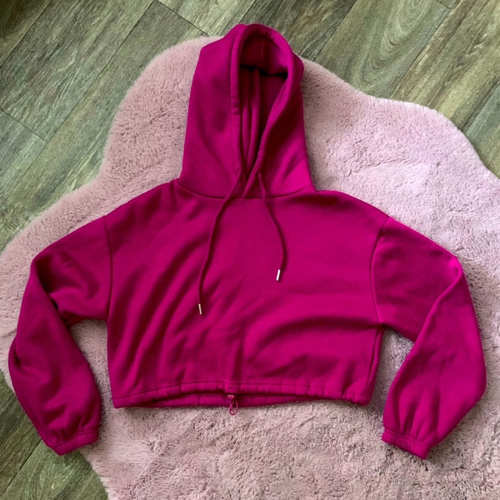 Cropped Burgundy Hoodie | Medium